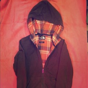 The north face olive flannel lined jacket